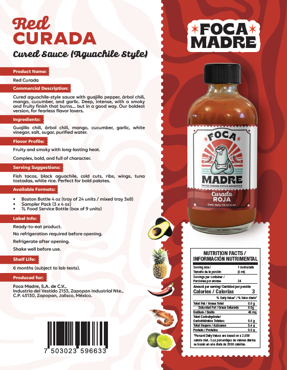 Salsa Roja Curada tipo Aguachile Foca Madre
