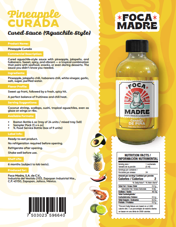Salsa Piña Curada tipo Aguachile Foca Madre